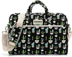 img 4 attached to 🌵 DACHEE Black Cactus Pattern Waterproof Laptop Shoulder Messenger Bag Case Sleeve for 12-13 inch Laptop and 11-13.3 inch