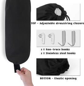 img 2 attached to 🛍️ SANFERGE 2 Pack Plastic Bag Holder Dispenser - Large Grocery Bags Storage with Hooks, Wall Mount Shopping Bags Carrier - 23X9 inch Garbage Bag Organizer for Kitchen, Home (Black)