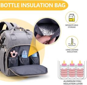 img 2 attached to Ultimate 6-in-1 Diaper Bag Backpack: Changing Station, Foldable Baby Bed, Travel Mat, Stroller Hook, Awning, Mosquito Net - Classic Grey