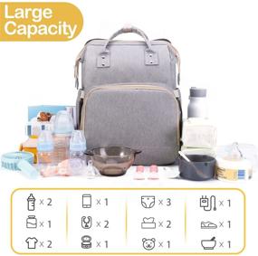 img 3 attached to Ultimate 6-in-1 Diaper Bag Backpack: Changing Station, Foldable Baby Bed, Travel Mat, Stroller Hook, Awning, Mosquito Net - Classic Grey