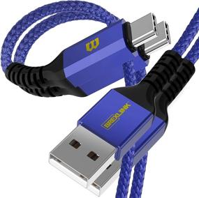 img 4 attached to BrexLink USB C Fast Charging Cable (3A) - High-Speed USB C to USB A Charger (3ft/2 Pack) for Samsung Galaxy S20 S10 S9 S8, Note 20 10 9, Pixel, LG V30 G6 - Nylon Braided Fast Charging Cord in Blue