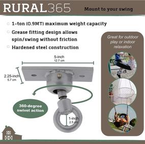 img 1 attached to 🔩 Rural365 1 Ton Heavy Duty Tire Swing Swivel Hanger Kit - 360° Spinner Hardware Hook, Ball Joint Mount Bracket