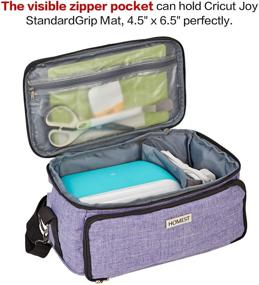img 2 attached to 👜 HOMEST Carrying Case for Cricut Joy, Lightweight Travel Tote Bag with Multiple Pockets, Purple - Ideal for Cricut Joy and Tool Set, Convenient Storage of Accessories and Supplies