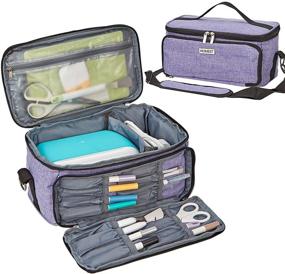 img 4 attached to 👜 HOMEST Carrying Case for Cricut Joy, Lightweight Travel Tote Bag with Multiple Pockets, Purple - Ideal for Cricut Joy and Tool Set, Convenient Storage of Accessories and Supplies