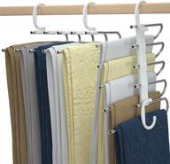 👖 nijoam pants hangers: efficient metal wardrobe closet organizer for space-saving and non-slip storage of slacks, scarves, jeans, trousers, and ties – white (2 pcs) logo