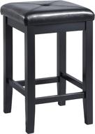 🪑 crosley furniture set of 2 upholstered square seat bar stools, 24-inch height, black logo