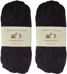 img 3 attached to 🧶 JubileeYarn Delightful Bold Yarn - Bamboo Worsted Weight - 100g/Skein - Color: Pitch Black - 2 Skeins