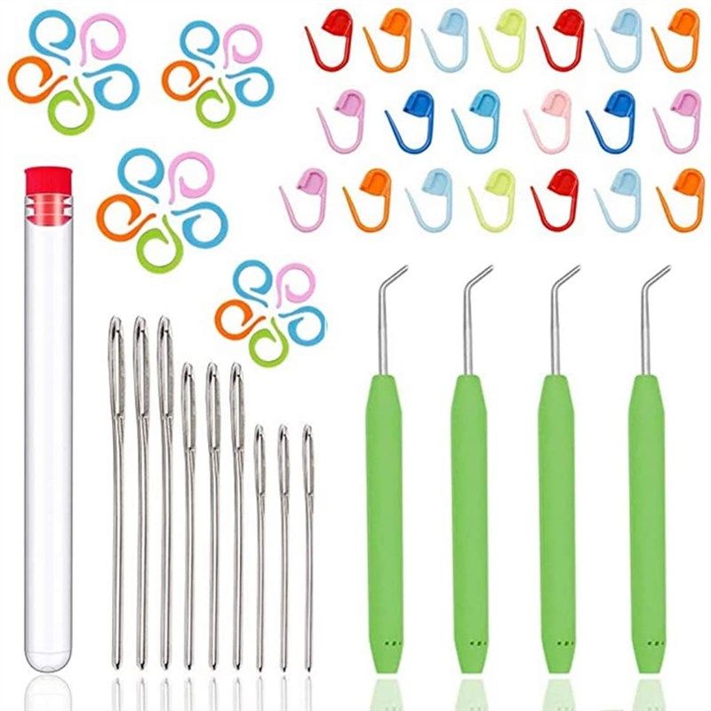 knitting large eye needles markers knitter 로고