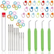 🧶 jnenery 54 pcs knitting loom hook set - steel large-eye needles, stitch markers - perfect for knifty knitter and needle loom pick logo
