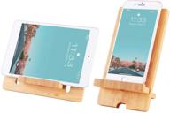 📱 encozy bamboo wooden cell phone stand desktop tablet holder for phone and ipad logo