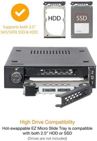 img 1 attached to 🔒 Rugged Full Metal 2 Bay 2.5 SATA/SAS HDD & SSD Hot Swap Mobile Rack Enclosure - ToughArmor MB992SK-B for 3.5 Drive Bay