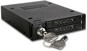 img 4 attached to 🔒 Rugged Full Metal 2 Bay 2.5 SATA/SAS HDD & SSD Hot Swap Mobile Rack Enclosure - ToughArmor MB992SK-B for 3.5 Drive Bay