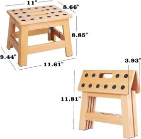 img 3 attached to 🪑 Jiodux Folding Wood Step Stool: Safer, Stronger, Greener - Holds up to 300Lbs, Ideal for Adults or Kids in Classroom, Study Room, and Office - Patented Product