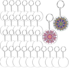 img 4 attached to 🔑 100 Pcs 2 Inch Round Acrylic Keychain Blanks with 50 Metal Key Chain Rings – Ideal for DIY Monogram Keychains and Gift Tags