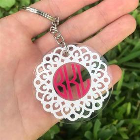 img 2 attached to 🔑 100 Pcs 2 Inch Round Acrylic Keychain Blanks with 50 Metal Key Chain Rings – Ideal for DIY Monogram Keychains and Gift Tags