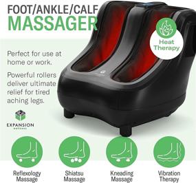 img 3 attached to 🦶 Ultimate Shiatsu Heated Foot and Calf Massager for Soothing Feet, Ankles, Calves, and Legs - Deep Kneading Therapy, Relaxation Vibration, Rolling, Stimulates Blood Circulation