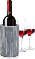 🍷 grey marble wine chiller - elegant wine bottle cooler for keeping wine and champagne cold - multipurpose kitchen utensil holder and flower vase - holds 750ml sized bottles - modern innovations logo