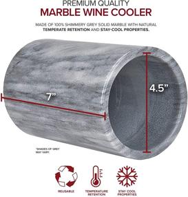 img 3 attached to 🍷 Grey Marble Wine Chiller - Elegant Wine Bottle Cooler for Keeping Wine and Champagne Cold - Multipurpose Kitchen Utensil Holder and Flower Vase - Holds 750ml Sized Bottles - Modern Innovations