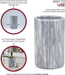 img 1 attached to 🍷 Grey Marble Wine Chiller - Elegant Wine Bottle Cooler for Keeping Wine and Champagne Cold - Multipurpose Kitchen Utensil Holder and Flower Vase - Holds 750ml Sized Bottles - Modern Innovations