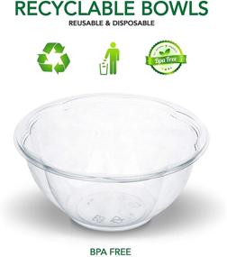 img 2 attached to 🥗 Disposable Plastic Salad Bowls with Airtight Lids - 32 Oz. (50 Count) To-Go Containers