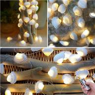 🏖️ hdnicezm beach seashell decorative string lights - 14.1ft, 40 warm white led, waterproof, battery operated, ocean string lights for bedroom, wedding, holiday, party, garden - indoor/outdoor decorations logo