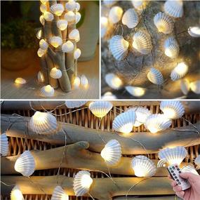 img 4 attached to 🏖️ HDNICEZM Beach Seashell Decorative String Lights - 14.1Ft, 40 Warm White LED, Waterproof, Battery Operated, Ocean String Lights for Bedroom, Wedding, Holiday, Party, Garden - Indoor/Outdoor Decorations
