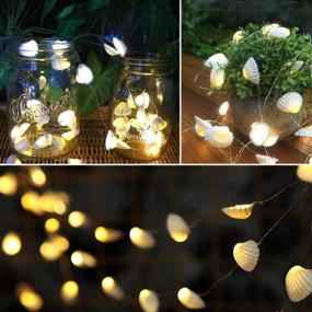 img 1 attached to 🏖️ HDNICEZM Beach Seashell Decorative String Lights - 14.1Ft, 40 Warm White LED, Waterproof, Battery Operated, Ocean String Lights for Bedroom, Wedding, Holiday, Party, Garden - Indoor/Outdoor Decorations