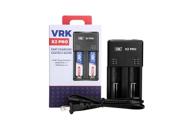 ⚡️ vrk x2 pro battery charger wall plug - lightning-fast charging speed (2a) for aa aaa 18650 20700 21700 batteries - li-ion, lifepo4, ni-mh/ni-cd compatible - enhanced circuit protection, fire resistant design, military-grade springs logo