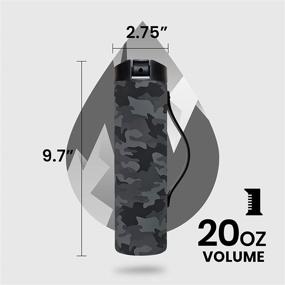 img 3 attached to 🚰 Elemental Sports Bottle: Stainless Steel Water Bottle 20oz - Double Insulated, Sports Top - Black Camo - Keep Your Drink Cold or Hot