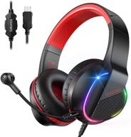 🎧 bopmen usb gaming headsets - 7.1 surround sound with environmental noise canceling boom mic - stereo sound - on ear headphones with enc microphone & rgb light - for pc computer ps4 console laptop - bk-us black logo