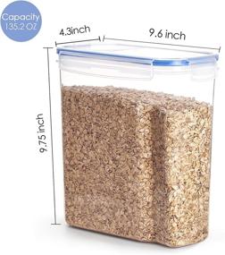 img 3 attached to 🥣 Vtopmart Cereal Storage Container Set: Airtight Food Storage Containers, BPA Free, 135.2 fl oz, Ideal for Cereal, Snacks, and Sugar - 4 Piece Set with Chalkboard Labels - Blue