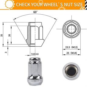 img 3 attached to MIKKUPPA Шплинтовые гайки резьбы M12x1.5 - премиум аналог для Ford Fusion (2006-2019), Ford Focus (2000-2019), Ford Escape (2001-2019) - хромированные закрытые гайки резьбы, комплект из 20 штук