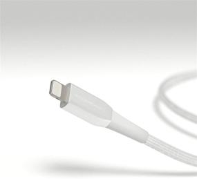 img 2 attached to 📱 Амазон Базикс Двойной нейлоновый оплетенный кабель Lightning to USB для iPhone - MFi сертифицированный зарядное устройство с 20 000 сгибаний - серебро, длина 3 фута