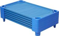 🛏️ ecr4kids elr-16120 streamline toddler naptime cot: stackable daycare sleeping cots for kids- set of 6, ready-to-assemble, blue, 40" l x 23" w logo