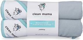 img 2 attached to Clean Mama Microfiber Cleaning Cloths Set: 2 All Purpose & 2 Polishing Cloths - 16x19 inches, Large, Absorbent, Lint-Free & Streak-Free Towels!