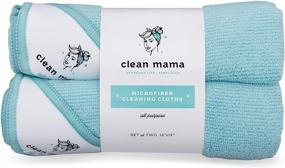 img 1 attached to Clean Mama Microfiber Cleaning Cloths Set: 2 All Purpose & 2 Polishing Cloths - 16x19 inches, Large, Absorbent, Lint-Free & Streak-Free Towels!