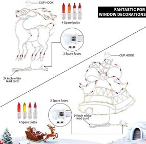 img 1 attached to 🎄 Christmas Window Silhouette Lights Decorations: Lighted Reindeer and Bells Pack of 2, 100 Bulbs for Indoor Holiday Wall, Door, Glass Décor