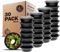🍱 30 pack freshware meal prep containers with lids - 28oz bento box for food storage, stackable, microwave, dishwasher, freezer safe - bpa-free logo