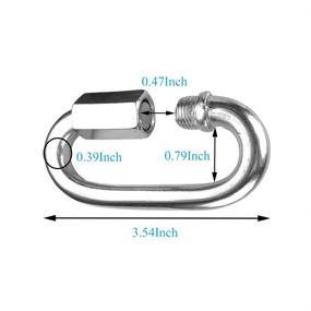 img 3 attached to LordHardware Heavy Duty Stainless Steel Locking Carabiner (4-Pack) - 3/8 Inch Quick Link Connector for Hammock Camping and Swing Equipment - Supports up to 2297 lbs