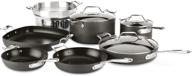 🍳 all-clad essentials nonstick hard anodized cookware set, 10-piece, black: the ultimate kitchen companion for effortless cooking logo