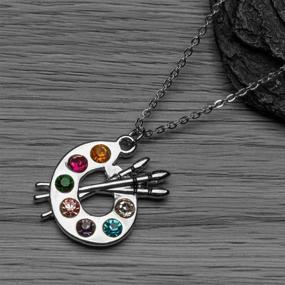 img 2 attached to 🎨 Sportybella Artist Paint Palette Charm Necklace with Brush Pendant - Gift for Women, Teens & Girls, Painters Jewelry