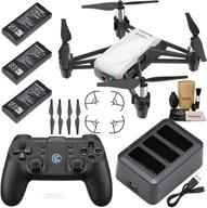 🚁 enhanced tello drone quadcopter bundle: 3 batteries, charging hub, gamesir t1 remote controller and must-have accessories (5 items) logo