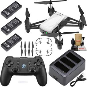 img 1 attached to 🚁 Enhanced Tello Drone Quadcopter Bundle: 3 Batteries, Charging Hub, GameSir T1 Remote Controller and Must-Have Accessories (5 Items)