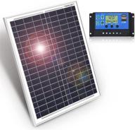 🔆 dokio 20w portable solar panel with regulator - efficient charging for 12v battery (agm, gel, etc.) - ideal for various applications - garden lighting, car battery, rv, boat, shed, camping, off-grid, and more! logo