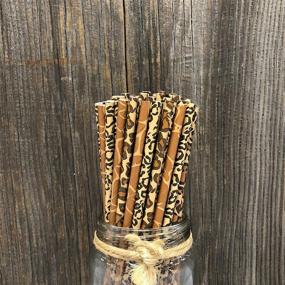 img 3 attached to 🦒 Wildly Stylish Animal Print Paper Straws - Jungle Theme Leopard Giraffe and Cheetah - 150 Pack