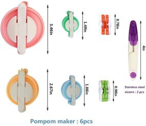 img 3 attached to 🧶 Pom Pom Maker Kits - Jerbro 6-Size Pompom Maker for Fluff Ball Weaver with 12 Acrylic Yarn, Thread Cutter Scissors - DIY Wool Yarn Knitting Craft Project