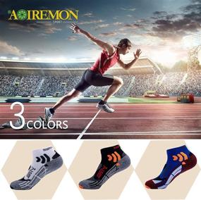 img 1 attached to Premium Men's Arch Support Low Cut Socks - Breathable, Ankle Tab Sports Socks with Cushioning for Comfortable Running (3-4 Pairs)