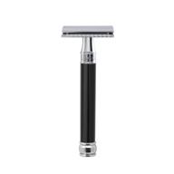 the edwin jagger de86 black de safety razor (long): achieve a smooth, precise shave! logo