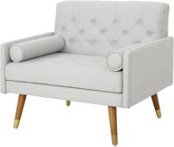 🪑 christopher knight home nour fabric mid-century modern club chair: enhance your space with light gray and natural elegance logo