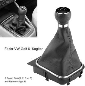 img 3 attached to Qiilu 5 Speed Car Gear Shift Knob Boot Gearstick Gaiter Kit - Replacement for Golf 6 MK5 MK6 Jetta 2005-2014 (Manual/Auto)